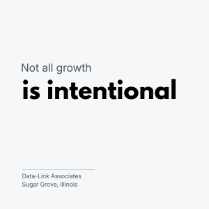 Intentional Business Growth Minimalist business graphic with the phrase “Not all growth is intentional” for an article about scaling businesses and operational complexity.